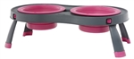 Dexas International Double Large Elevated Pet Feeder - Pink