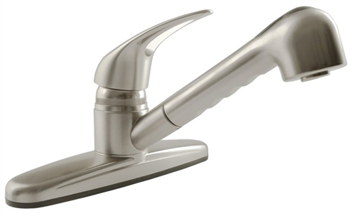 Dura Faucet DF-PK100-SN Satin Nickel Non-Metallic Pull-Out RV Kitchen Faucet
