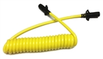 Hitch Coil 4-Way Round To 5-Way Round Coiled Trailer Cable, 6 Ft, Yellow