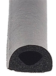 AP Products Non-Ribbed D Seal With Tape - 1/2" x 3/8" x 50 Ft - Black  