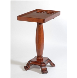The Table Server 3F-06 Mahogany ChairSide End Table With Oval Leg