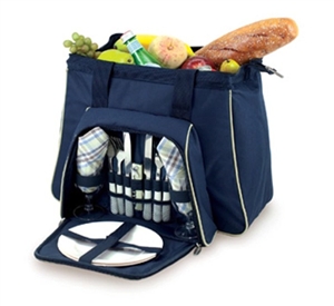Picnic Time Toluca Blue With Gray Tote