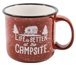 Camco 53235 Life Is Better At The Campsite Travel Mug - Speckled Red - 16 Oz