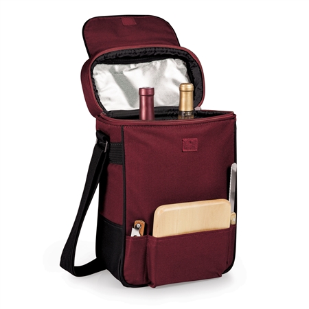 Picnic Time Duet Wine and Cheese Tote - Burgundy