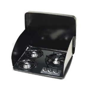 Suburban 3 Burner, Drop-In Cooktop Cover W/Wind Guards - Stainless Steel