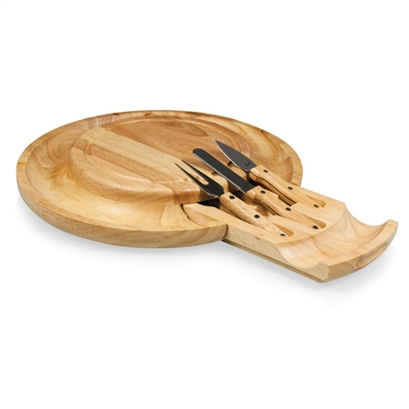 Picnic Time Colby Cutting Board and Tools Set - Rubberwood