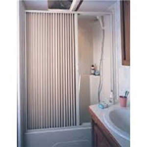 Irvine 3667SI Pleated Fabric Folding Shower Door, Ivory, 36" x 67"