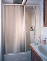 Utopia 4857SDWHT Folding Shower Door, White, 48" X 57"