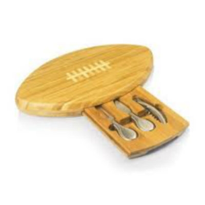 Picnic Time 907-00-505-000-0 Quarterback Cheese Board and Tools Set - Bamboo
