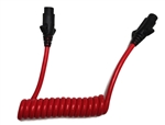 Hitch Coil 4-Way Round Female To 4-Way Round Female Coiled Trailer Cable, 6 Ft, Red