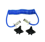 Blue Ox 6 Way Round To 6 Way Round Plugs With 6' Coiled Electrical Cable - Includes Receptacles