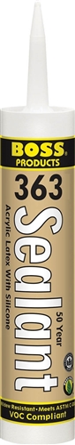 Accumetric BOSS 363 Acrylic Latex Caulk Sealant With Silicone - Clear - 10.1 Oz