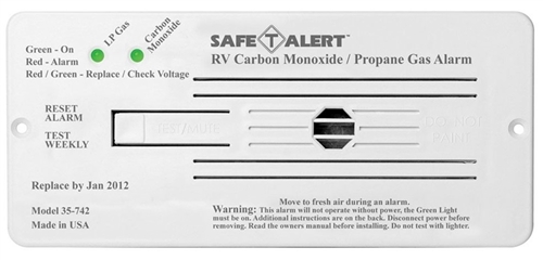 Safe-T-Alert 35-742-WT 35 Series Dual CO/LP Gas Detector - Flush Mount - White