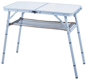 Aluminum Folding Table With Mesh Shelf
