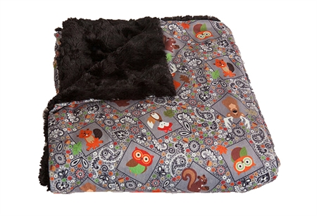 Camp Casual CC-005CCG The Throw Picnic Blanket 50" x 60" - Gray Cozy Critters
