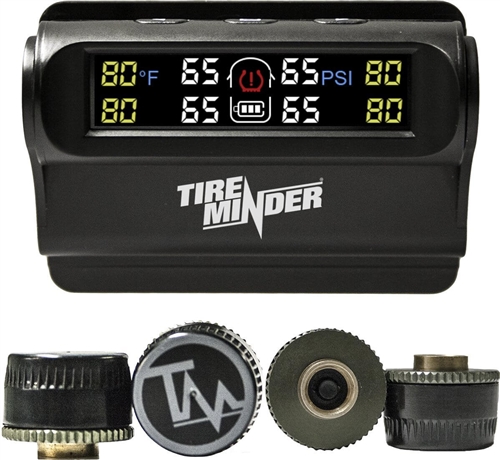 TireMinder TPMSTRL4 Trailer TPMS - Solar Powered - 4 Tire Kit