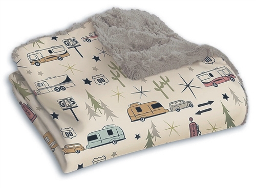 Camp Casual CC-005RTG The Throw Picnic Blanket 50" x 60" - Road Trip Gray