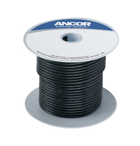 Ancor 111002 Marine Grade Tinned Copper Battery Cable, 8 AWG, 25 Ft, Black