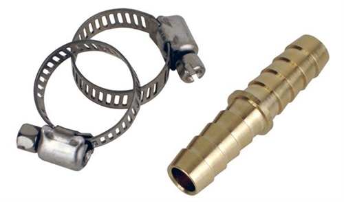 Attwood 11822-6 Boat Fuel Line Connector, 3/8" Hose Mender With Clamps