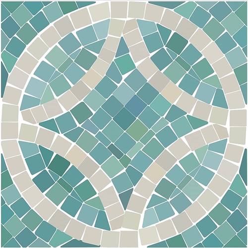Con-Tact FLRA-12N017-06 FloorAdorn Peel & Stick Vinyl Floor Tiles - Seaglass Mosaic - 6 Pack