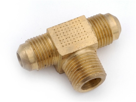Anderson Brass Tee Flare to MPT Threads - 3/8" x 3/8" x 1/2"