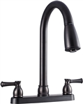 Dura Faucet DF-PK350L-VB Venetian Bronze Duel Lever Pull-Down Kitchen Faucet