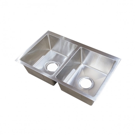 Lippert Components 385314 Better Bath Stainless Steel Double Bowl Square Sink