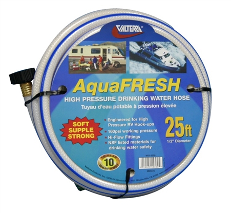 Valterra W01-5300 AquaFRESH High-Pressure RV Fresh Water Hose - 25' x 1/2" D