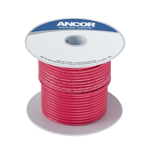 Ancor 111502 Marine Grade Tinned Copper Battery Cable, 8 AWG, 25 Ft, Red