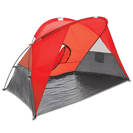 Picnic Time Cove Sun Shelter - Red/Grey/Silver