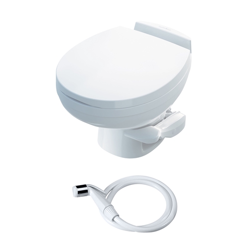 Thetford 42174 Aqua Magic Residence Low Profile Toilet With Hand Sprayer, White