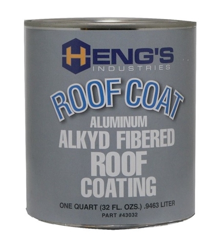 Heng's 43032 Alkyd Fibered Roof Coating - 1 Quart - Aluminum