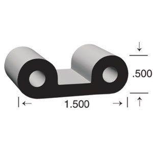Clean Seal 50500H2-50 Double D-Type Tonneau Cover Rail Seal