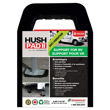 Technoflex HP0608 Hush Pad Anti-Vibration Stabilizing Jack Support Pad - 4 Pack- 6-1/4" x 8-3/4"