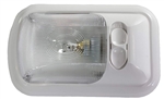 Arcon 18122 Euro Style Single Incandescent Dome Light With Switch, Clear Lens, White Base
