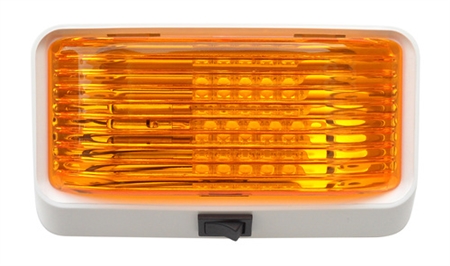 Valterra DG52725VP RV LED Porch Light With Switch - Amber Lens