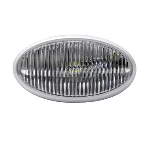 Arcon 20678 Universal LED Porch/Utility Oval Light - White - Clear Lens - Without Switch