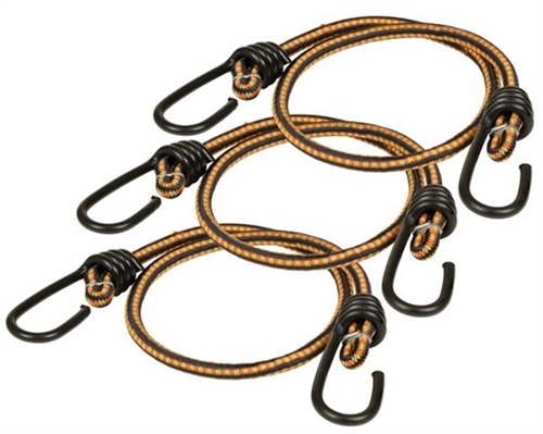 Keeper 06303 Yellow/Black Bungee Cord - 24" - 3 Pack