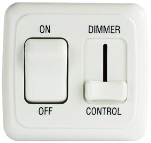 JR Products 12065 On/Off Light Switch With Dimmer