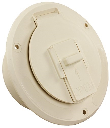 JR Products S-23-14-A Round Electric Cable Hatch - 2-27/32" Cutout - Colonial White