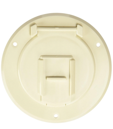RV Designer B122 Basic Round Cable Hatch - Colonial White