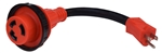 Valterra A10-1530D Mighty Cord Locking 30 Amp Female to 15 Amp Male RV Adapter Cord - Red