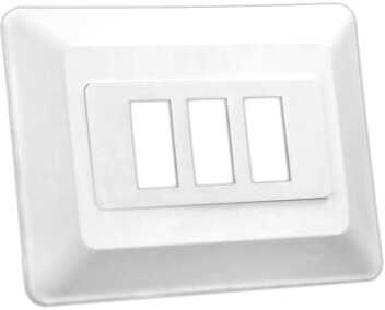 JR Products 13625 RV Triple Switch Face Plate - White