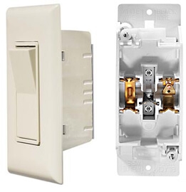 RV Designer S843 AC Self Contained Touch Rocker Switch With Cover Plate - Ivory