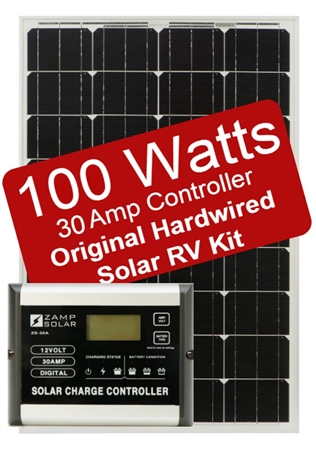 Zamp Solar 100 Watt 30 Amp Original Hardwired Solar RV Kit