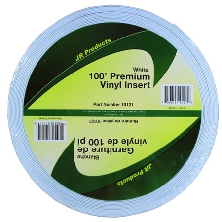 JR Products 10121 Premium Vinyl Insert - 100' x 1" - White