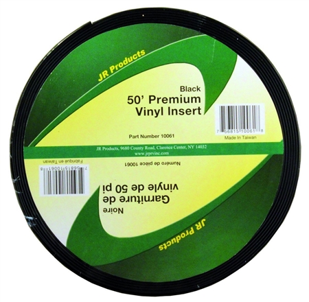 JR Products 10061 Premium Vinyl Insert - 50' x 1" - Black