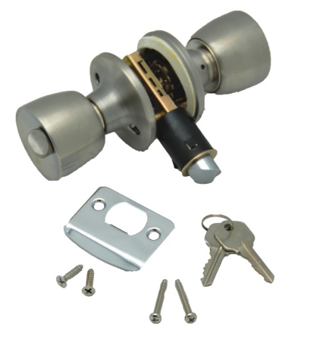 AP Products 013-220-SS Entrance Knob Lock Set - Stainless Steel
