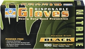 Permatex Disposable Black Nitrile Gloves - Extra Large