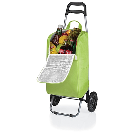 Picnic Time Cart Cooler with Trolley - Lime
